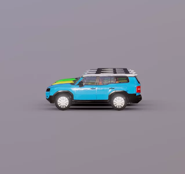 900 Tris Land Cruiser Low Poly - Model preview 3