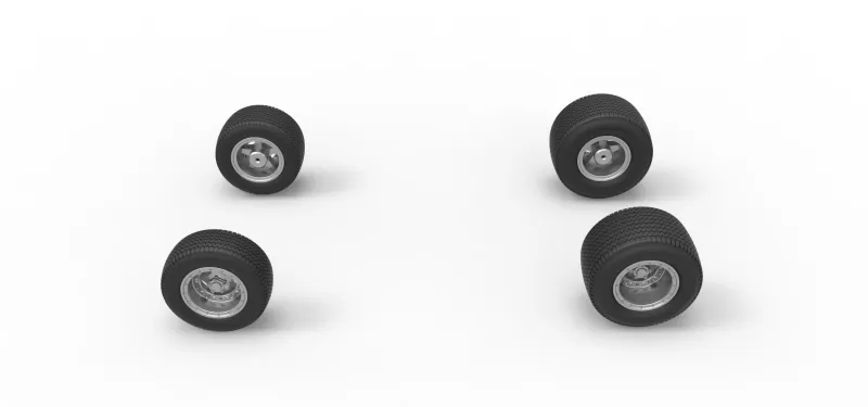 Wheel set of Northeast Dirt Modified stock car V2 Scale 1:25 - Model preview 5