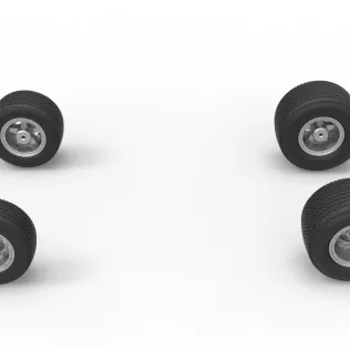 Wheel set of Northeast Dirt Modified stock car V2 Scale 1:25 - Model thumbnail 5