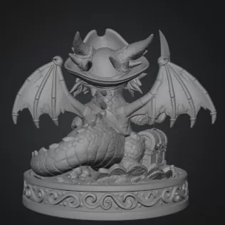 Cute Treasure Hunter Dragon STL File for 3D Printing - Model thumbnail 10