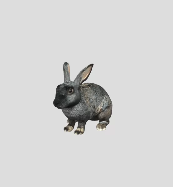 Two Rabbits on a Blue Grid Floor - Model preview 1