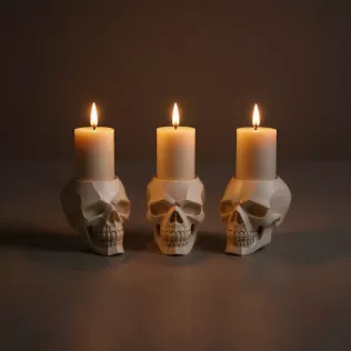 Skull Candle Holder - Gothic Decor
