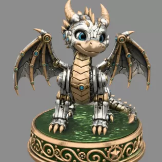 Mechanical Fantasy Dragon STL for 3D Printing - Model thumbnail 7