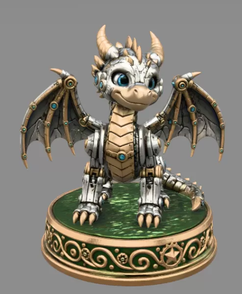 Mechanical Fantasy Dragon STL for 3D Printing - Model preview 7