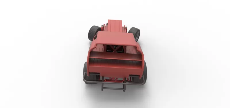 Vintage Dirt Modified stock car Version 4 while turning 1:25 - Model preview 17