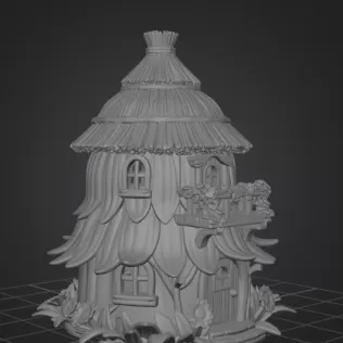 Fantasy Straw Cottage – STL File 3D Printable Fairy House - Model thumbnail 11
