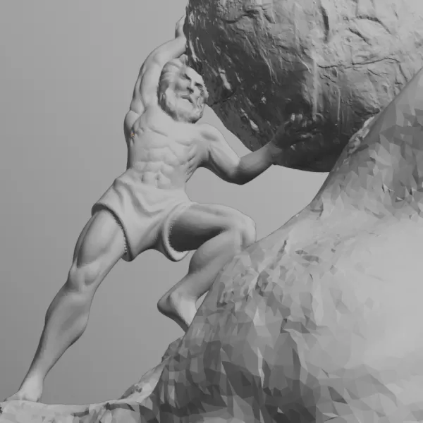 Sisyphus Bookends - Model preview 9
