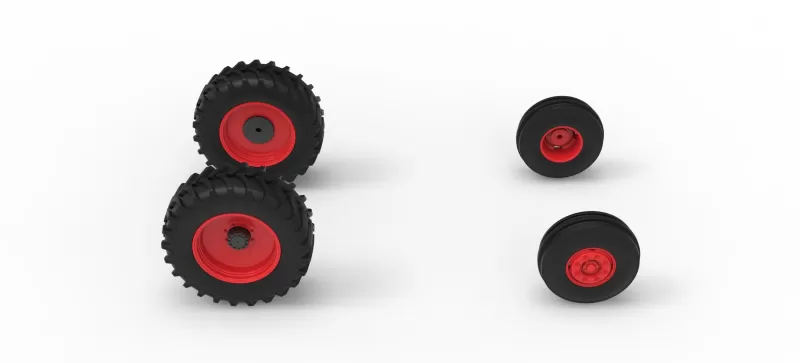 Wheel Set of Racing Combine Harvester Version 1 Scale 1:25 - Model preview 5
