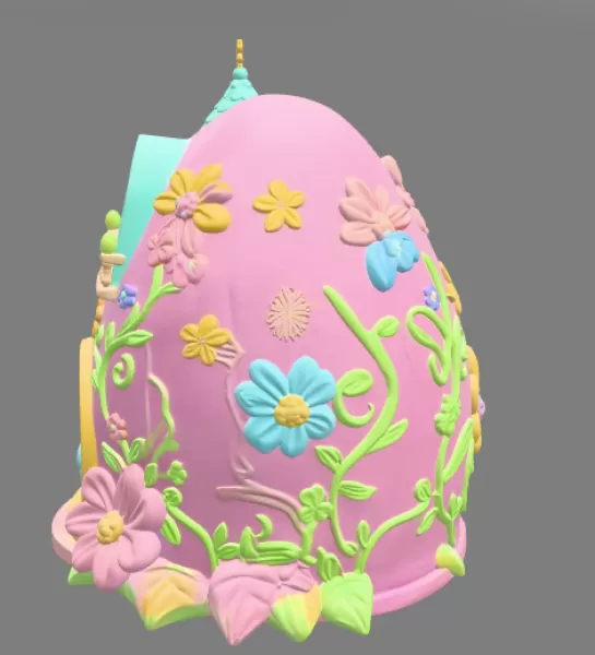 Fantasy Egg Fairy House STL File 3D Printable - Model preview 5