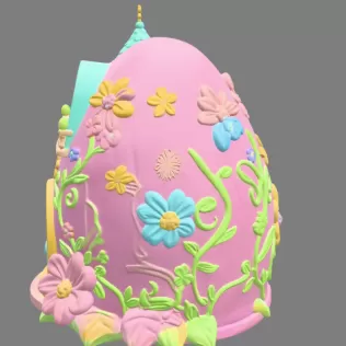 Fantasy Egg Fairy House STL File 3D Printable - Model thumbnail 5