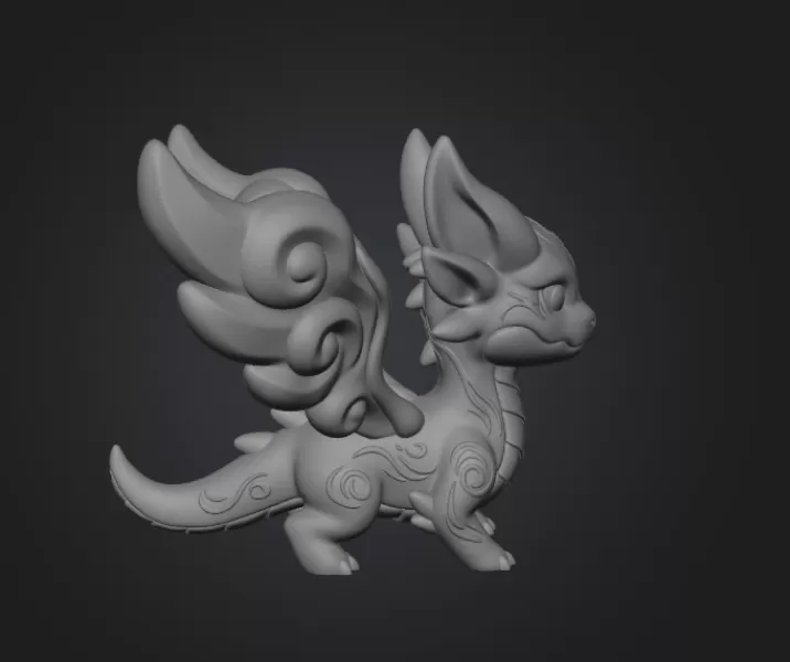 Mystic Wind Dragon STL File 3D Printable - Model preview 10