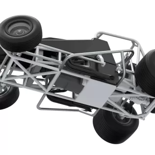 Vintage Dirt Silver Crown Car while turning Scale 1:25 - Model thumbnail 3