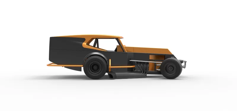 Vintage Dirt Modified stock car Version 5 while turning 1:25 - Model preview 22