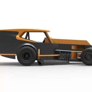 Vintage Dirt Modified stock car Version 5 while turning 1:25 - Model thumbnail 22