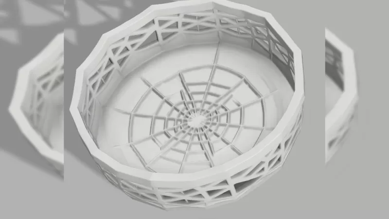 Spider Web Bowl - Halloween Candy Dish - Model preview 3