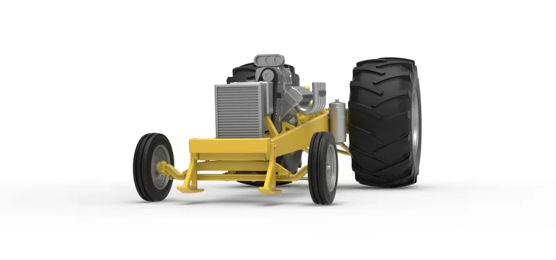Vintage Pulling tractor Base Version 2 Scale 1:25 - Model preview 6