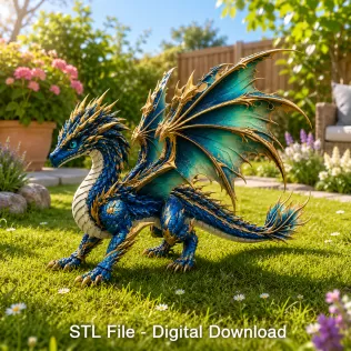 Celestial Tide Dragon STL File for 3D Print - Model thumbnail 3