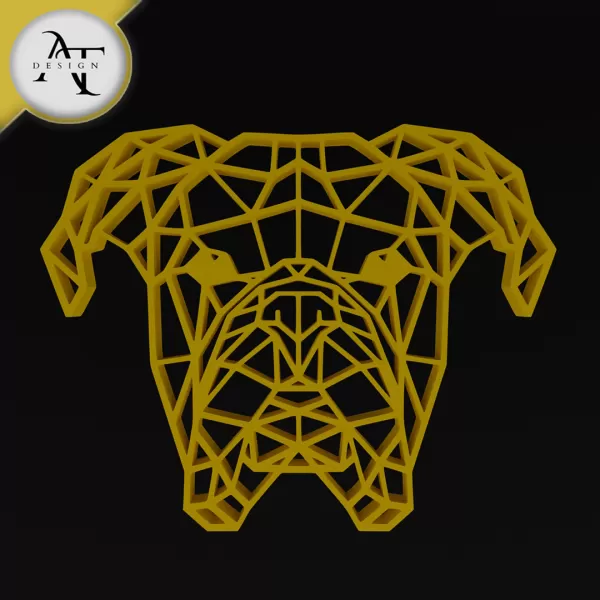 Dog - Geometric - 2D Wall Art Decor - Model preview 1