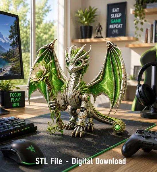Verdant Arcane Dragon STL File for 3D Print - Model preview 1