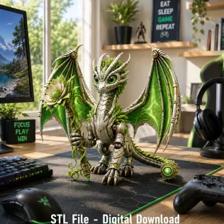 Verdant Arcane Dragon STL File for 3D Print