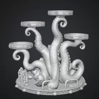 Steampunk Octopus Tray Organizer STL File for 3D Print - Model thumbnail 13