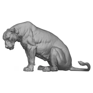 3D Printable Lioness - Model thumbnail 3