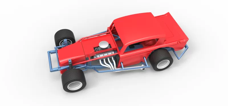 Vintage Asphalt Modified stock car V9 Scale 1:25 - Model preview 4