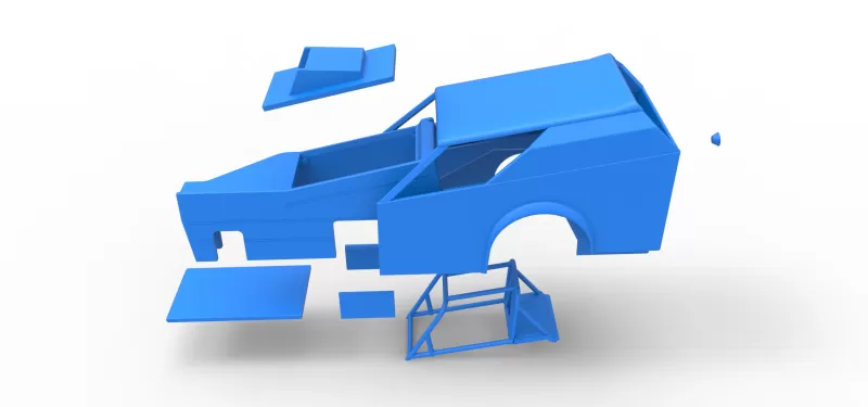 Shell of Vintage Dirt Modified stock car Version 7 Scale 1:25 - Model preview 23