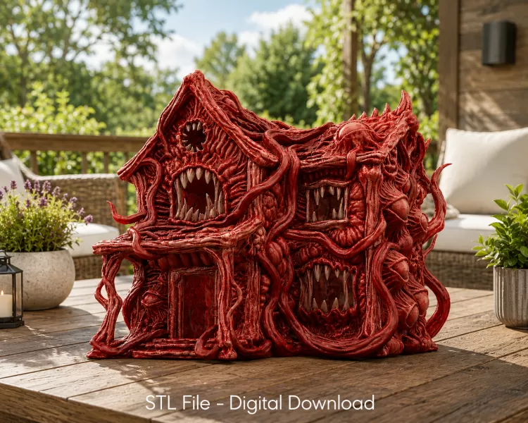 Flesh Monster Cottage STL for 3D Printing - Model preview 1