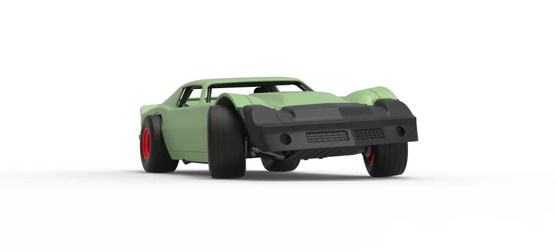 Vintage Dirt late model Race car Version 3 while turning 1:25 - Model preview 27