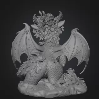 Cute Moonlight Dragon with Crystal Orb STL File for 3D Print - Model thumbnail 12