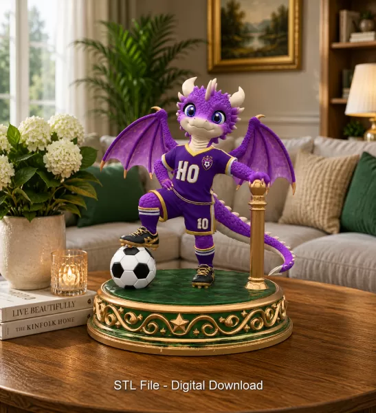 Fantasy Football Dragon STL for 3D Printing - Model preview 2