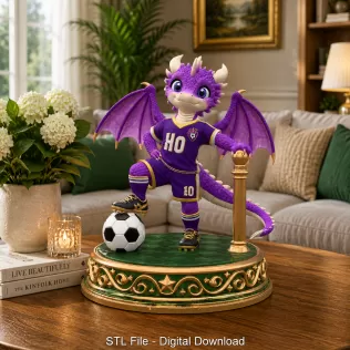 Fantasy Football Dragon STL for 3D Printing - Model thumbnail 2