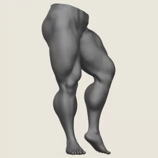 Muscular Man Leg Pose 05 - Model thumbnail 3