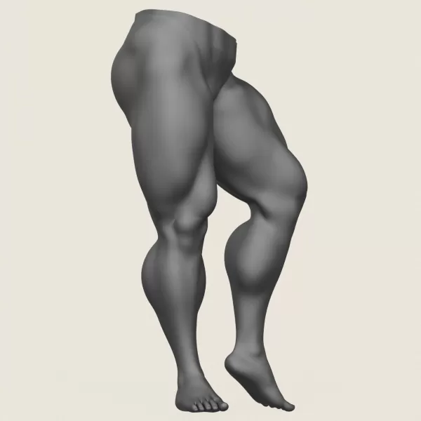Muscular Man Leg Pose 05 - Model preview 3