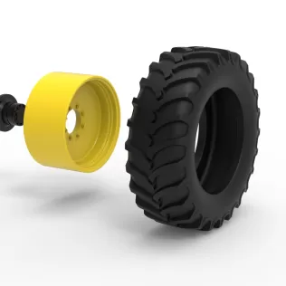Front wheel of Racing Combine Harvester Version 1 Scale 1:25 - Model thumbnail 9