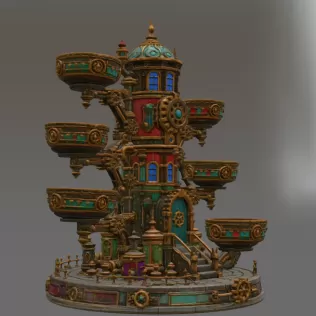 Steampunk Key & Jewelry Organizer STL File for 3D Print - Model thumbnail 11