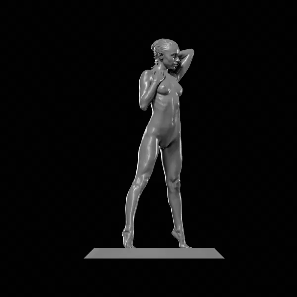 Nude Girl Sexy Pose STL File for 3D Printing - Model preview 2