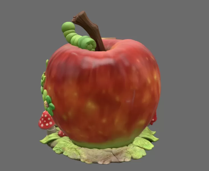 Enchanted Apple Cottage STL File 3D Printable - Model preview 5