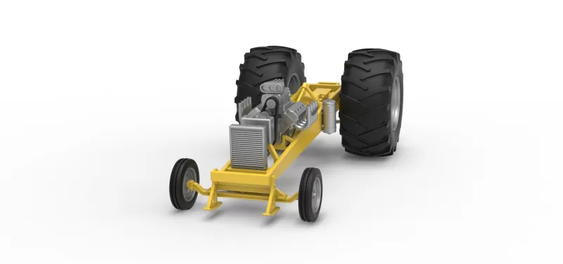 Vintage Pulling tractor Base Version 2 Scale 1:25 - Model preview 5