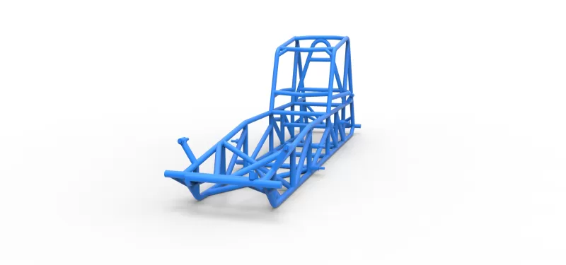 Frame of Vintage Dirt Modified stock car Scale 1:25 - Model preview 4