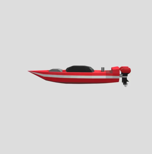 Low Pixel Racing Boat - Model preview 2
