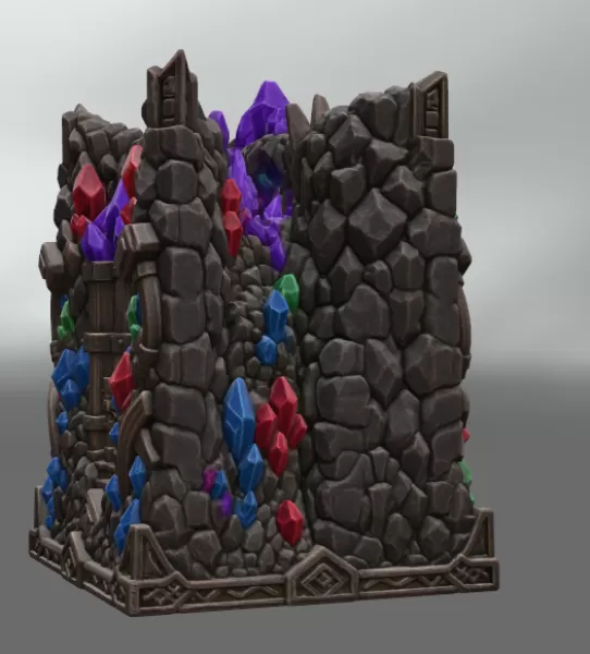 Fantasy Mining Tunnel Book Nook STL File for 3D Print - Model preview 12