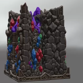 Fantasy Mining Tunnel Book Nook STL File for 3D Print - Model thumbnail 12