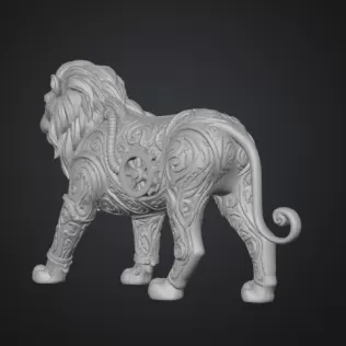 Ornate Lion Statue (High Detail) - Model thumbnail 3