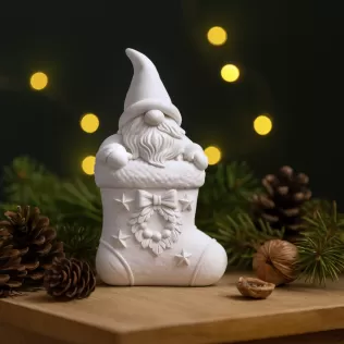 Gnome in Christmas Stocking | Adorable Holiday Ornament | Cozy - Model thumbnail 3