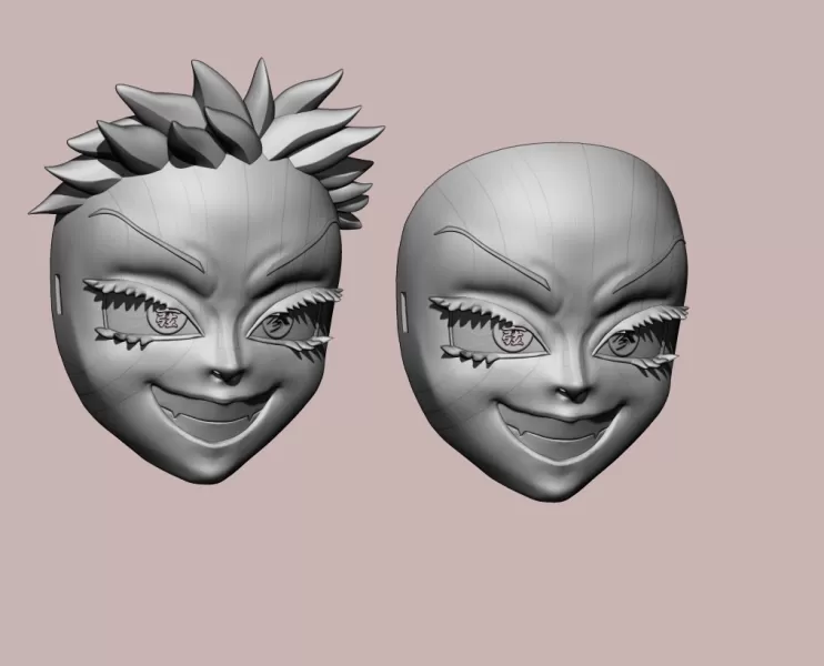 Kimetsu no yaiba akaza mask cosplay demon slayer - Model preview 4