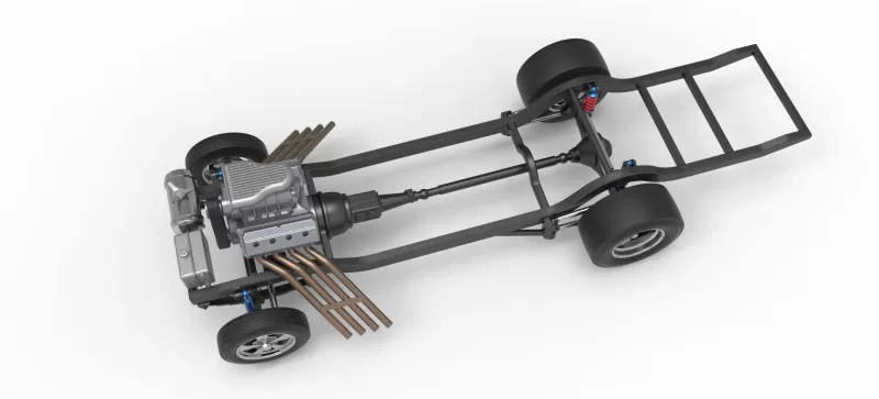 Chassis of Gasser Version 3 Scale 1:25 - Model preview 2