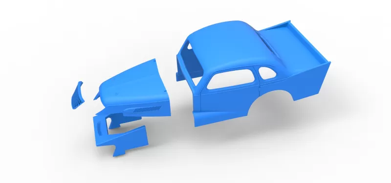 Shell of Vintage Dirt Modified stock car Scale 1:25 - Model preview 15