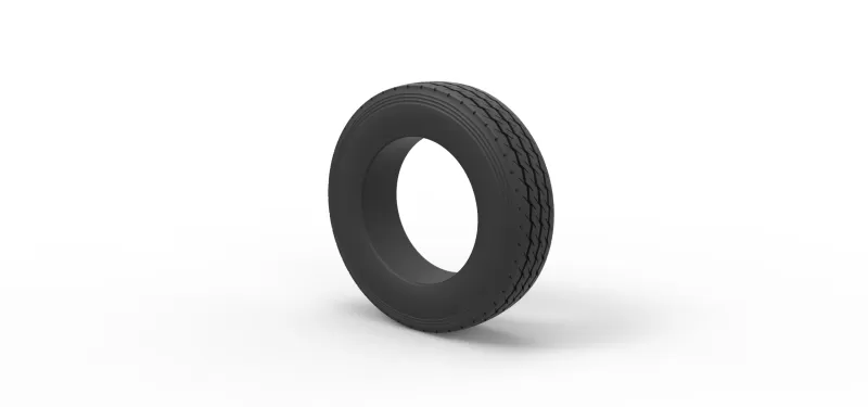Semi truck tire 13 Scale 1:25 - Model preview 7
